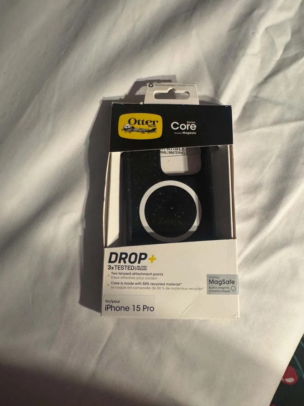 OtterBox Core Series MagSafe Case for iPhone 15 Pro - Black with White Ring